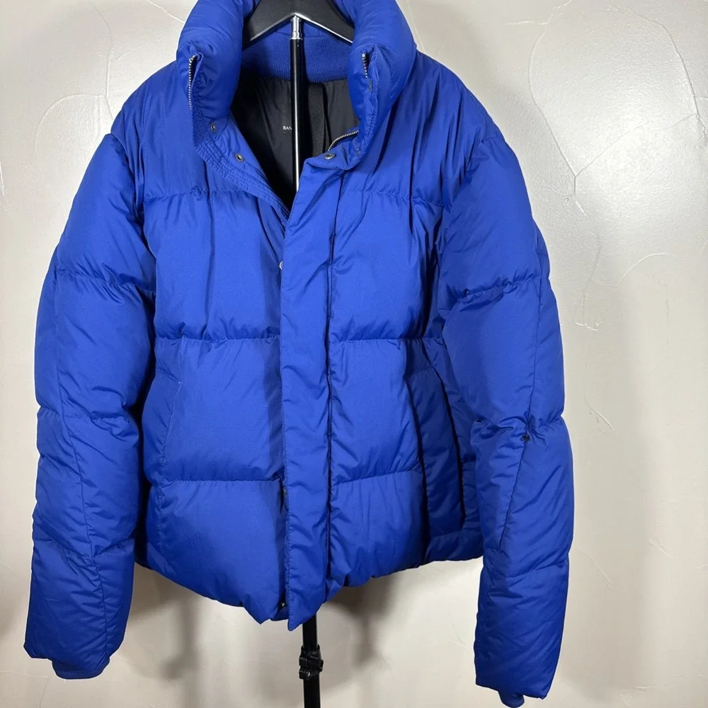 Banana Republic Blue Performance DOWN Puffer Coat L Backpack Strap